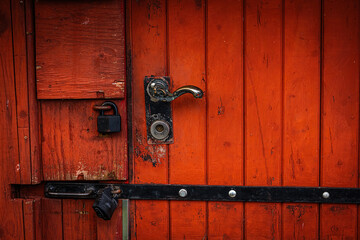 old wooden door with lock