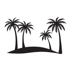 palm tree silhouette vector art illustration