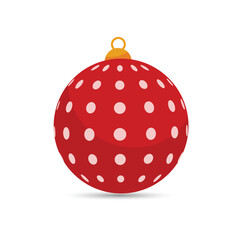 Christmas ball vector with white pattern for christmas decoration.