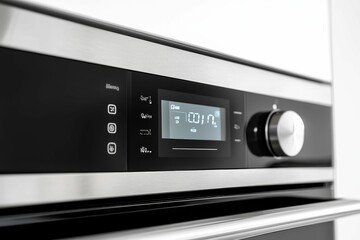 Fototapeta premium Modern oven control panel with digital display.
