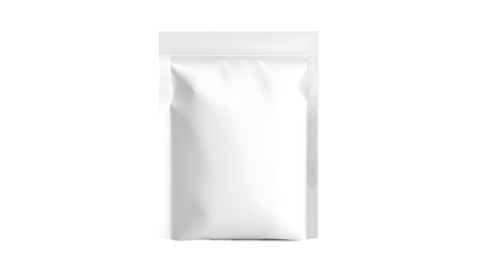 Singular blank food or drink pouch on a transparent background. isolated background.