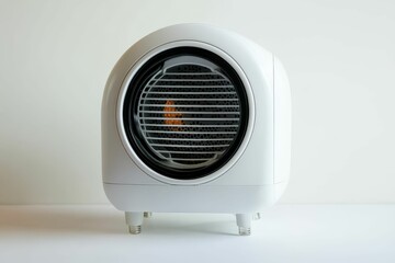Fototapeta premium White electric heater with glowing element.
