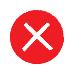 Obraz premium X mark png icon sticker, flat graphic on white background