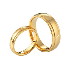 Classic Gold Wedding Rings Set.