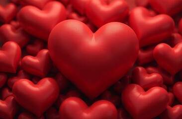 Obraz premium Balloon heart. Set of shiny red balloons