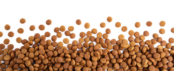 Healthy dog or cat  ​​food containing protein, fat and carbohydrates	