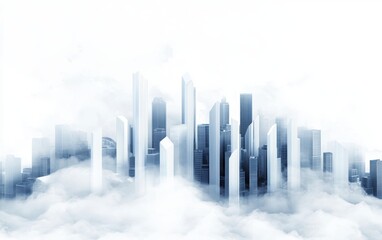 Fototapeta premium Digital overlay on urban cityscapes visualizing interconnected smart city networks and modernization