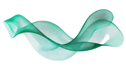 Abstract Green Curve Wave isolated