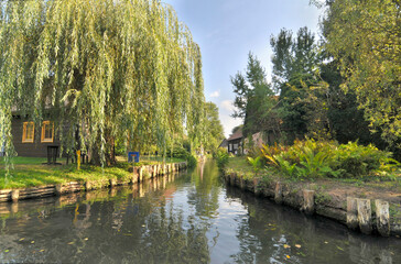 The Spree Forest or Spreewald  large inland delta of the river Spree with canals , Germany