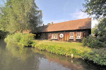 The Spree Forest or Spreewald  large inland delta of the river Spree with canals , Germany