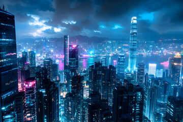 Fototapeta premium Next-Gen Technology Network Backdrop & Digital Transformation Era