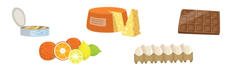 Different Food and Healthy Product Object Vector Set