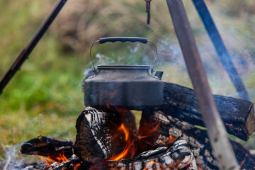 cooking on the campfire