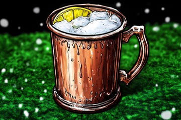 Cocktail glasses with colorful layered drinks, ice cubes, and garnishes on a vivid backdrop, great for summer festivals, bar decor, and marketing