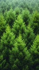 Fototapeta premium A Lush Green Forest Canopy, A Tranquil Nature Scene