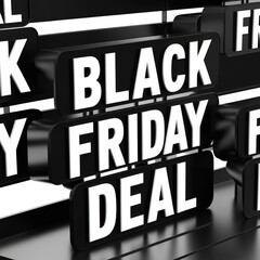 Modern Black Friday Deal Signs for Retail Brands Display