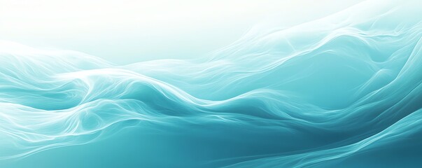 Obraz premium Tranquil Light Aqua Wave Pattern