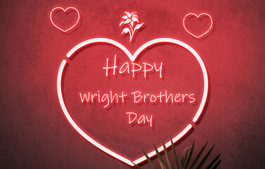 Happy Wright Brothers Day neon text effects