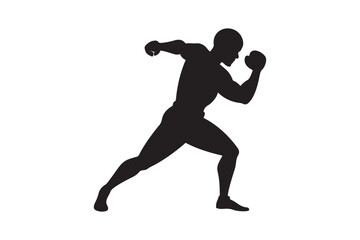 Boxing silhouette vector bundle illustration, Boxing silhouette 