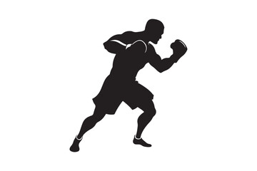 Boxing silhouette vector bundle illustration, Boxing silhouette 