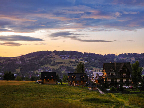 Landscape of the hills in Zakopane, Poland