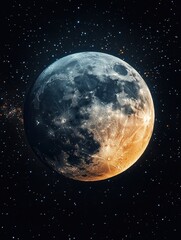 Fototapeta premium abstract space moon background. close-up macro background moon