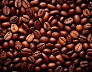 Fototapeta premium Roasted coffee beans as background 