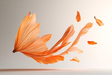 Fototapeta premium Abstract Orange Flower Petals: A Delicate Dance of Color and Form