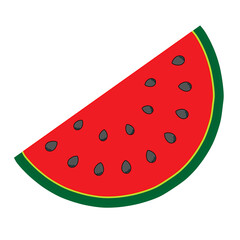 cute of watermelon on cartoon version vector illustration