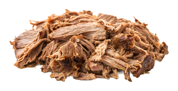 slow cooked pulled pork tender and juicy meat transparent background 