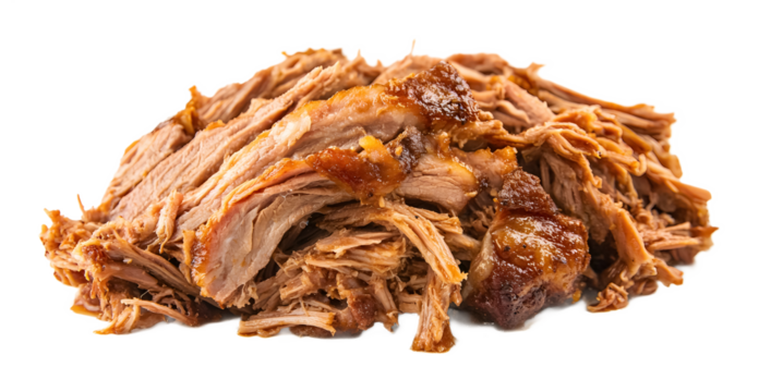 slow cooked pulled pork tender and juicy meat transparent background 