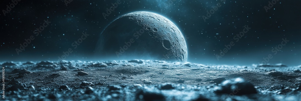 Wall mural abstract space moon background. close-up macro background moon