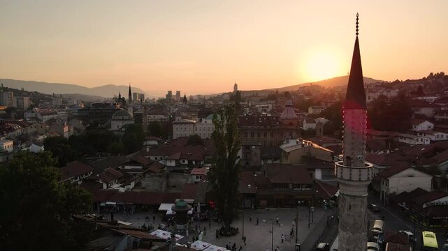 View of the historic center of Sarajevo, Bosnia and Herzegovina