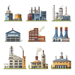 Obraz premium Factory Building Icon Isolated On Transparent Background