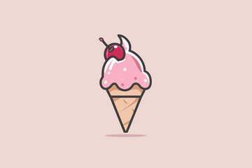 Delicious Chocolate and Vanilla Ice Cream Sundae with Toppings and Sprinkles, Creamy Frozen Dessert for Summer