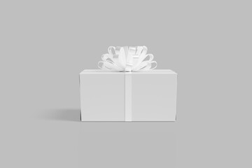 Gifts with ribbons isolated on gray