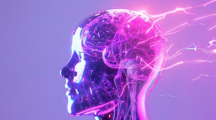 Obraz premium Artificial Intelligence brain and modern technology background