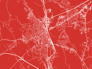 Christmas Map of Concord New Hampshire, USA in Snowy White on Festive Red Background.