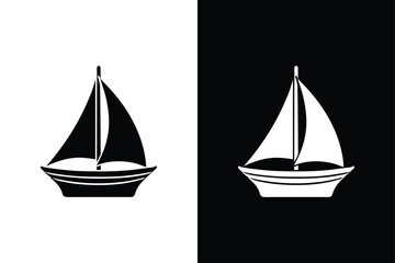 Sailboat icon on White Background Vector Art Illustration on white background.