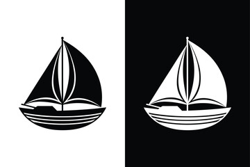 Sailboat icon on White Background Vector Art Illustration on white background.