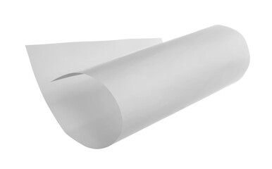 White paper flying, sheet falls and twists isolated on white, clipping path