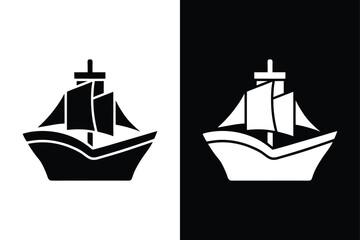 Ship icon vector illustration on White Background Vector Art Illustration on white background.