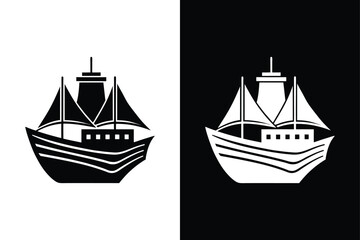 Ship icon vector illustration on White Background Vector Art Illustration on white background.