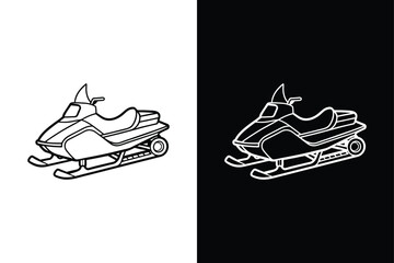Snowmobile Icon Flat Graphic Design vector illustration on White Background .