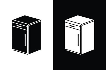 Refrigerator icon on White Background Vector Art Illustration on white background.