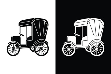 Rickshaw icon vector illustration on White Background Vector Art Illustration on white background.