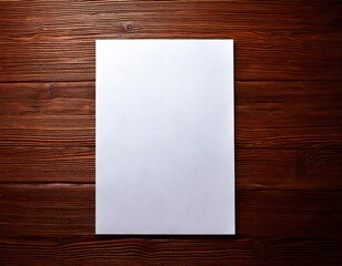 blank paper on wood background