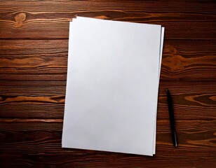 blank paper on wood background
