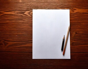 blank paper on wood background