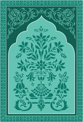 Indian Mughal flower motif. Mughal wall paintings, Mughal silhouette flower motif.  © Design 35